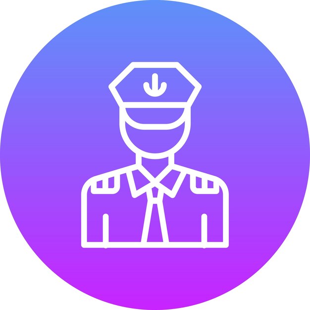 Ilustración del icono vectorial del capitán del conjunto de iconos de aviación