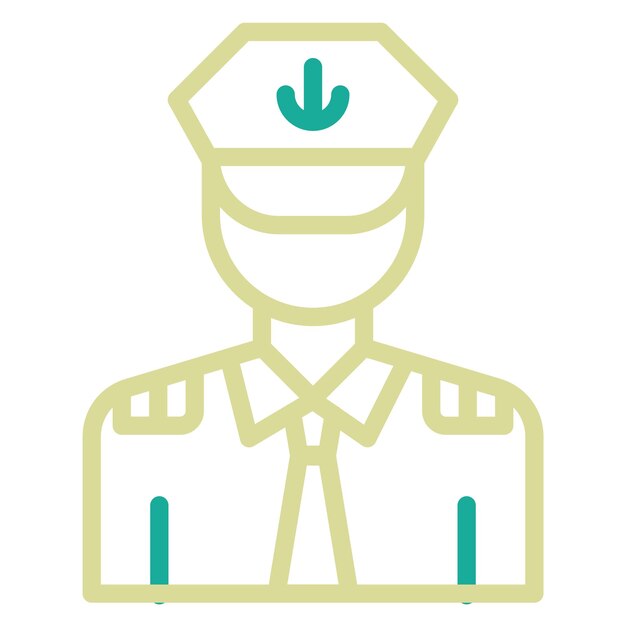 Ilustración del icono vectorial del capitán del conjunto de iconos de aviación