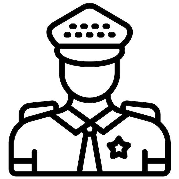 Ilustración del icono vectorial del capitán del conjunto de iconos del servicio de taxis