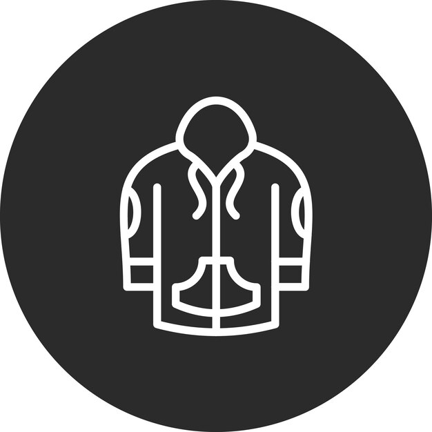 Ilustración del icono vectorial de la capucha del conjunto de iconos de otoño