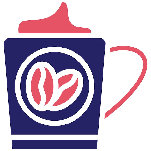 Ilustración del icono vectorial de capuchino del conjunto de iconos de Coffee Shop