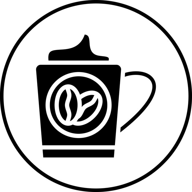 Ilustración del icono vectorial de capuchino del conjunto de iconos de Coffee Shop