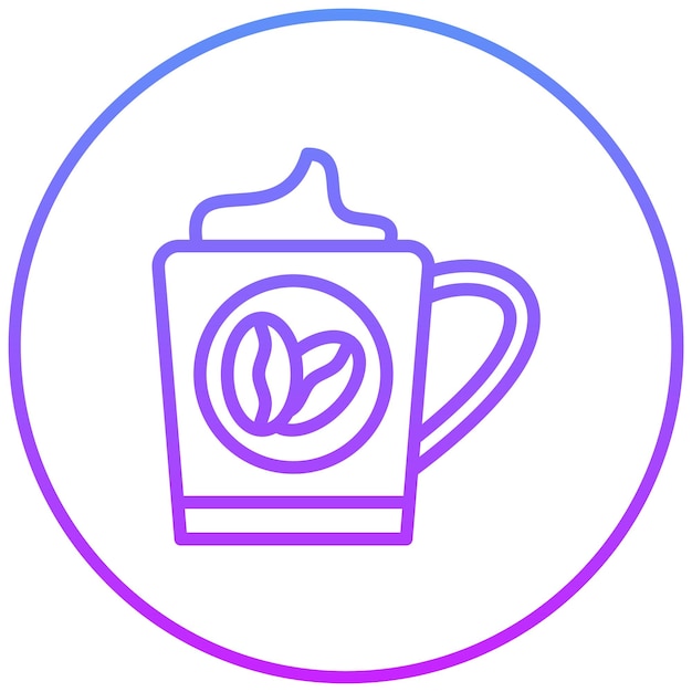 Ilustración del icono vectorial de capuchino del conjunto de iconos de Coffee Shop