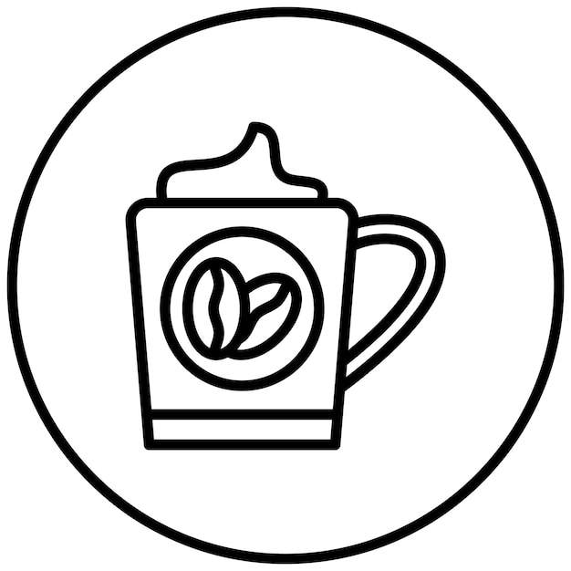 Ilustración del icono vectorial de capuchino del conjunto de iconos de Coffee Shop