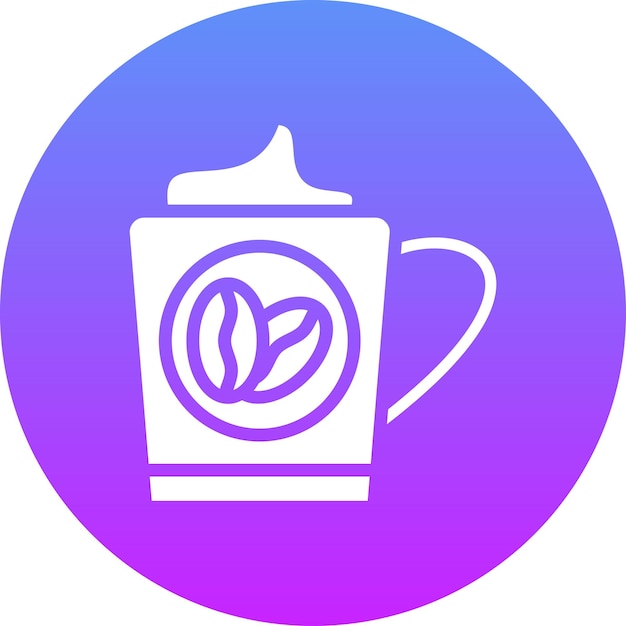 Ilustración del icono vectorial de capuchino del conjunto de iconos de Coffee Shop