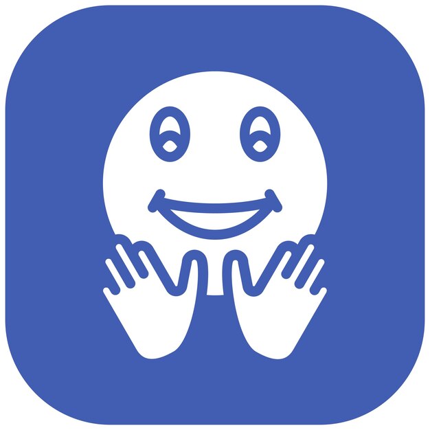 Ilustración del icono vectorial de la cara de un abrazo del conjunto de iconos de emoji