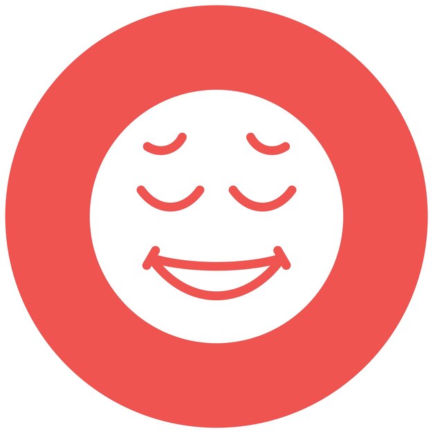 Ilustración del icono vectorial de la cara aliviada del conjunto de íconos Emoji