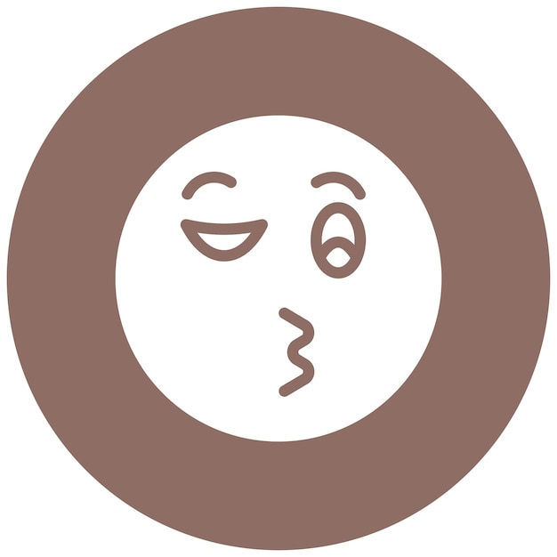 Ilustración del icono vectorial de la cara de beso del conjunto de iconos de emoji