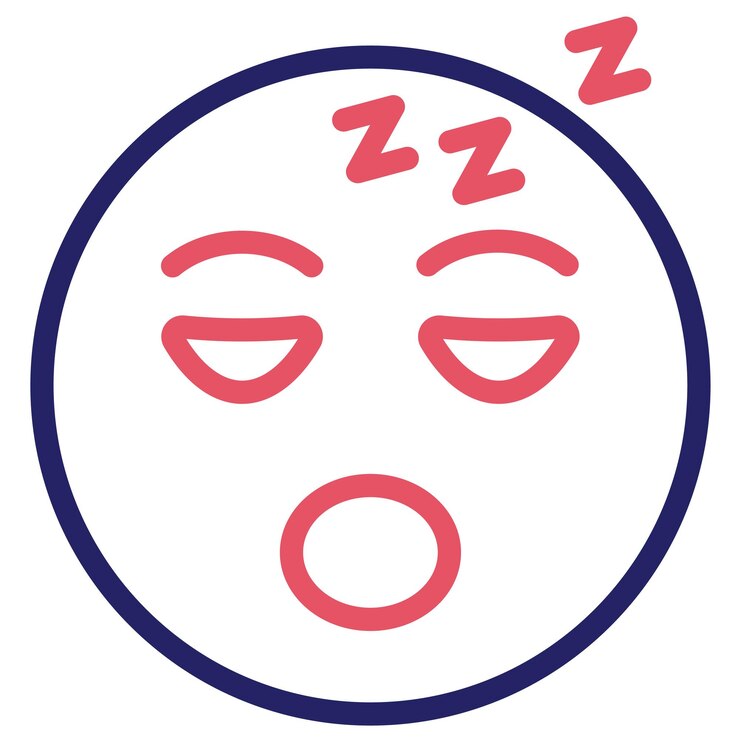 Vector ilustración del icono vectorial de la cara durmiente del conjunto de iconos de emoji