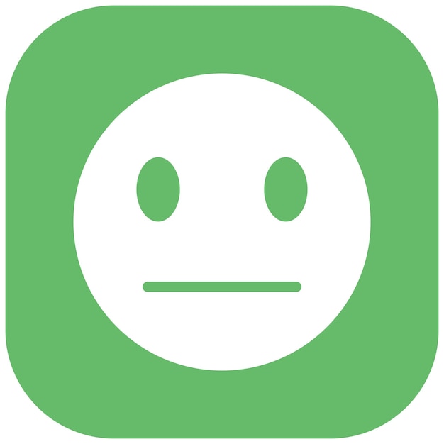 Vector ilustración del icono vectorial de la cara sin expresión del conjunto de iconos emoji