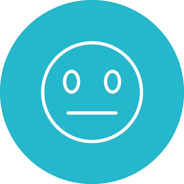 Ilustración del icono vectorial de la cara sin expresión del conjunto de iconos Emoji