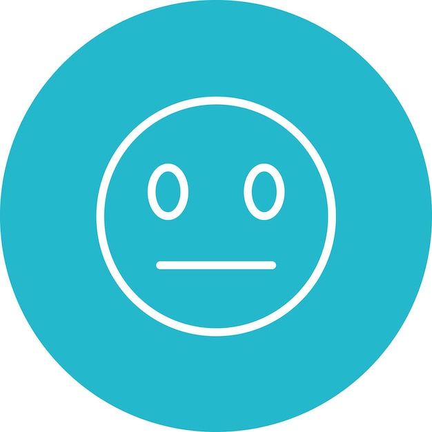 Ilustración del icono vectorial de la cara sin expresión del conjunto de iconos Emoji