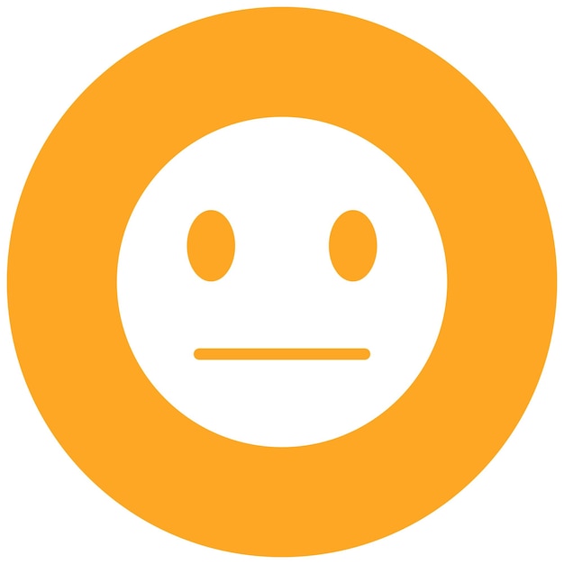 Ilustración del icono vectorial de la cara sin expresión del conjunto de iconos Emoji