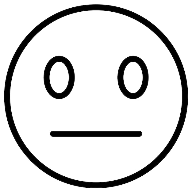 Ilustración del icono vectorial de la cara sin expresión del conjunto de iconos Emoji