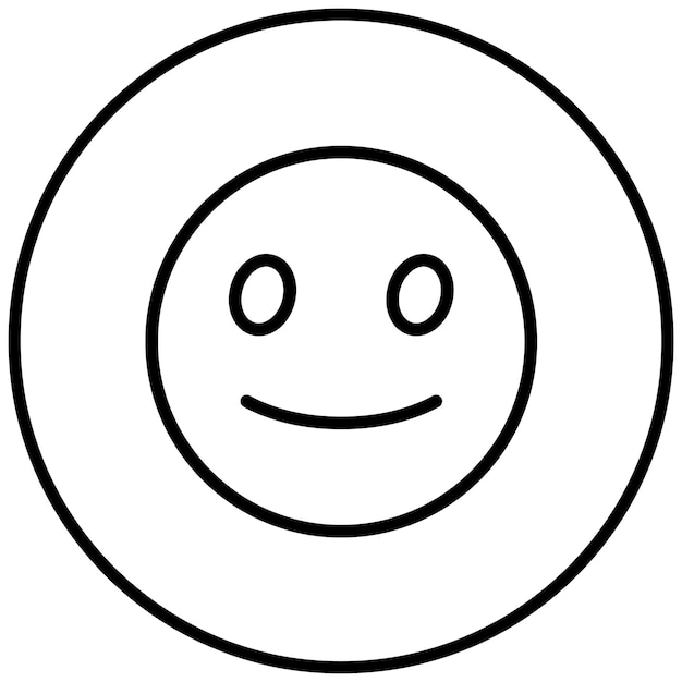 Ilustración del icono vectorial de la cara ligeramente sonriente del conjunto de iconos Emoji