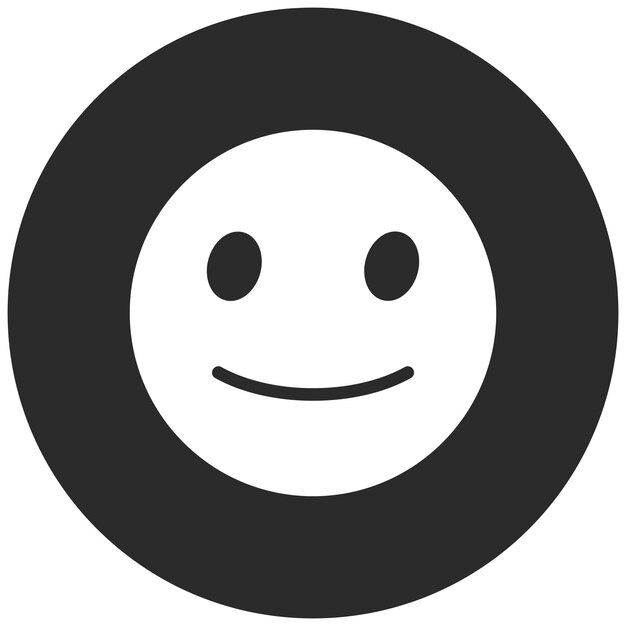 Ilustración del icono vectorial de la cara ligeramente sonriente del conjunto de iconos Emoji