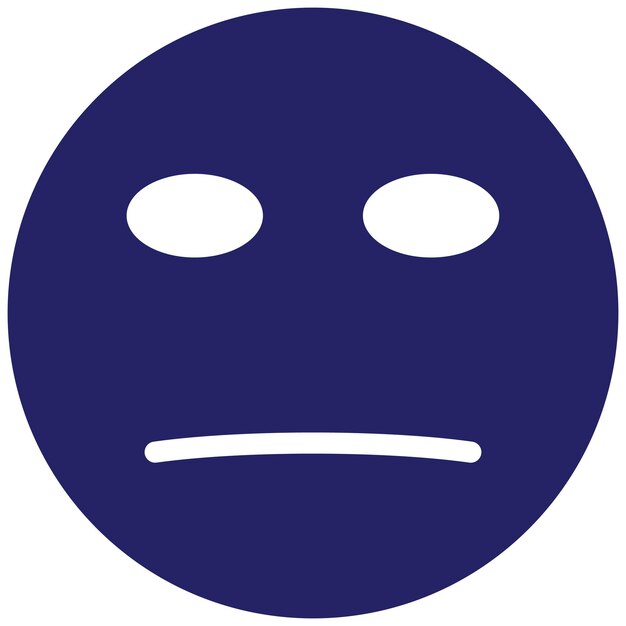 Ilustración del icono vectorial de la cara neutra del conjunto de iconos de emoji