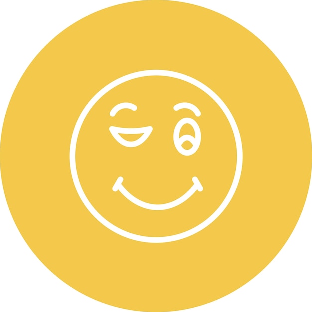Ilustración del icono vectorial de la cara parpadeante del conjunto de iconos Emoji