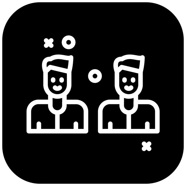 Ilustración del icono vectorial de la cara sonriente del conjunto de iconos de la amistad