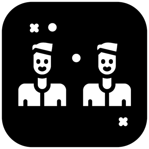 Ilustración del icono vectorial de la cara sonriente del conjunto de iconos de la amistad