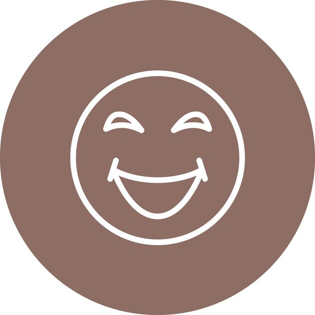 Ilustración del icono vectorial de la cara sonriente del conjunto de iconos emoji