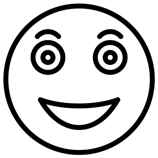 Ilustración del icono vectorial de la cara sonriente del conjunto de iconos Emoji