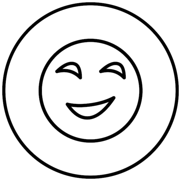 Vector ilustración del icono vectorial de la cara sonriente del conjunto de iconos emoji