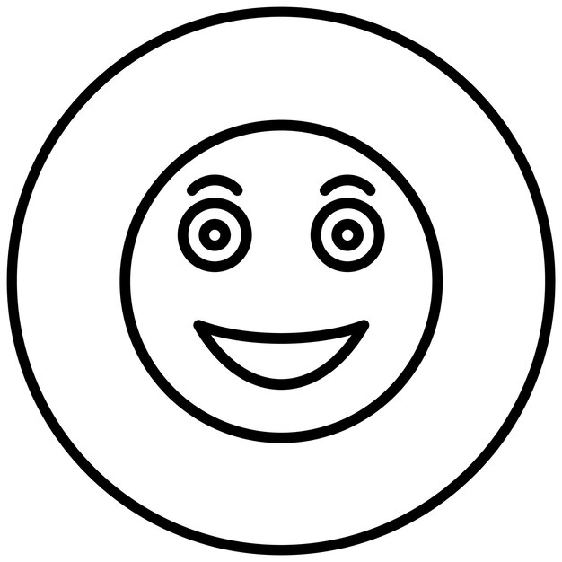 Ilustración del icono vectorial de la cara sonriente del conjunto de iconos Emoji