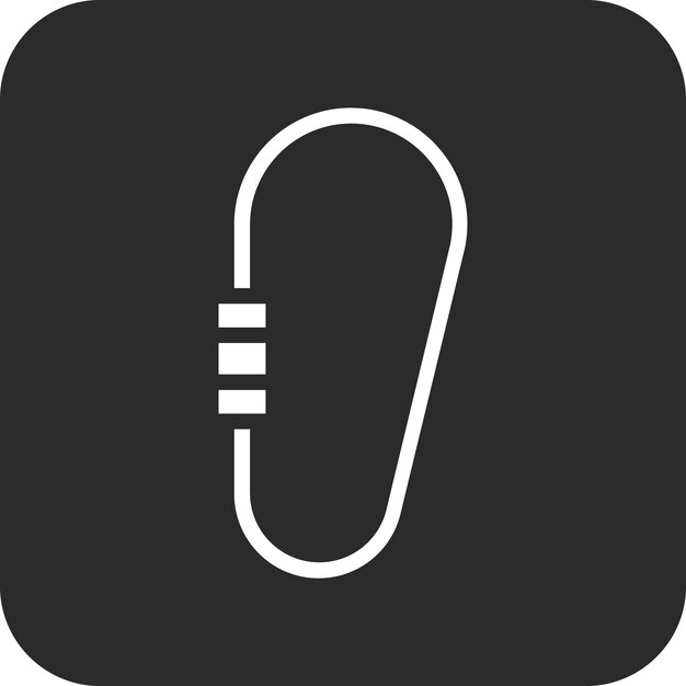 Ilustración del icono vectorial de Carabiner del conjunto de iconos de Protección y Seguridad