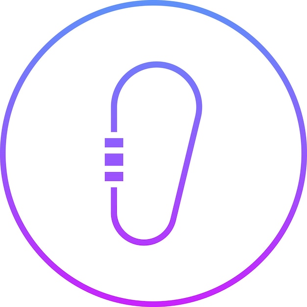 Ilustración del icono vectorial de Carabiner del conjunto de iconos de Protección y Seguridad