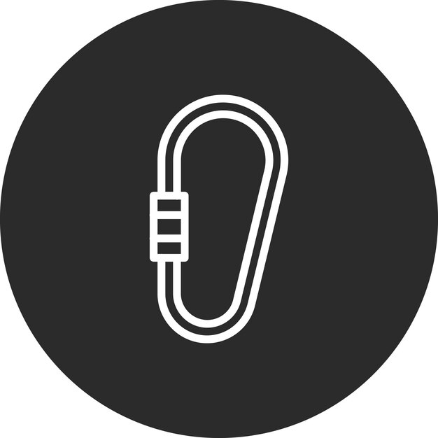 Vector ilustración del icono vectorial de carabiner del conjunto de iconos de protección y seguridad