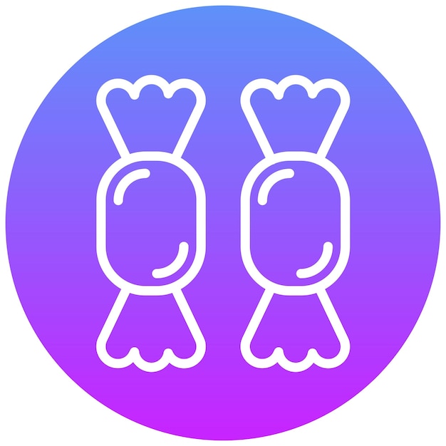 Ilustración del icono vectorial de caramelos del conjunto de iconos de Fiestas y Celebraciones