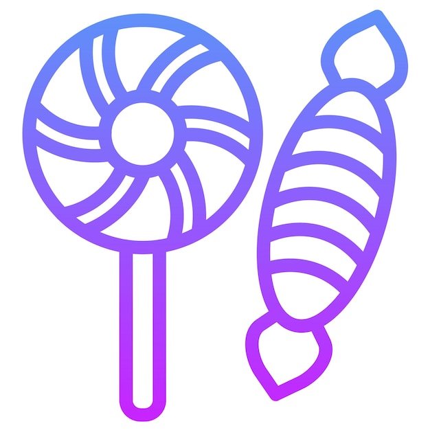 Ilustración del icono vectorial de caramelos del conjunto de iconos de invierno