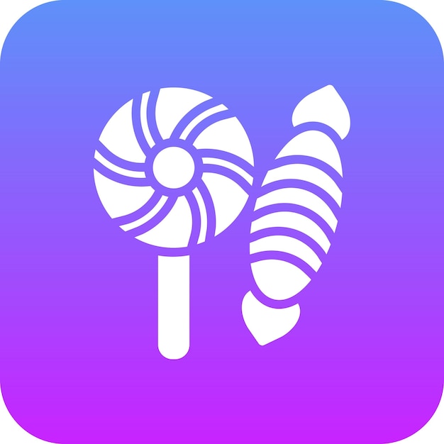 Ilustración del icono vectorial de caramelos del conjunto de iconos de invierno