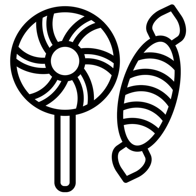 Ilustración del icono vectorial de caramelos del conjunto de iconos de invierno