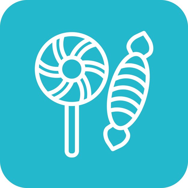 Ilustración del icono vectorial de caramelos del conjunto de iconos de invierno