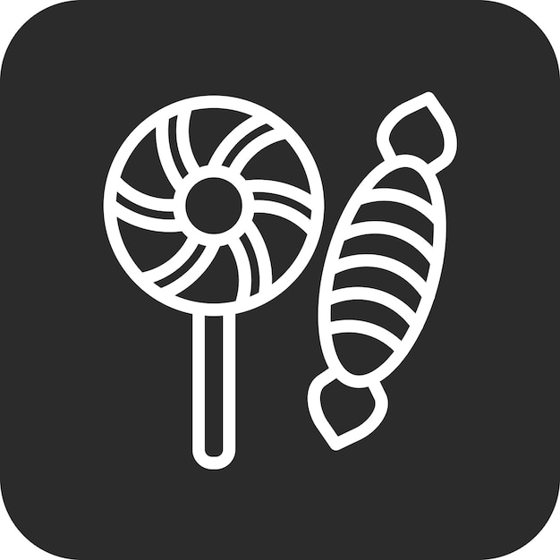 Ilustración del icono vectorial de caramelos del conjunto de iconos de invierno