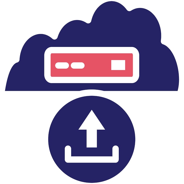 Ilustración del icono vectorial de carga de icono en la nube del conjunto de iconos de redes y intercambio de datos