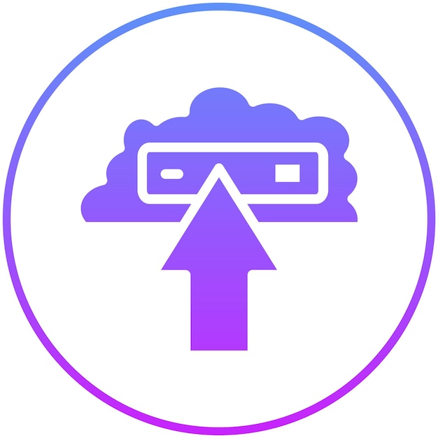 Ilustración del icono vectorial de carga en la nube del conjunto de iconos de computación en la nube