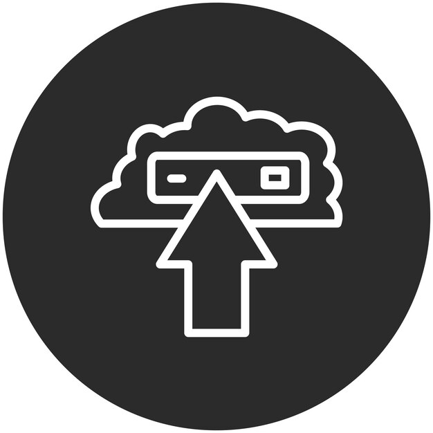 Ilustración del icono vectorial de carga en la nube del conjunto de iconos de computación en la nube