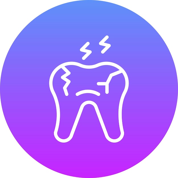 Ilustración del icono vectorial de caries dentales del conjunto de iconos de cuidado dental