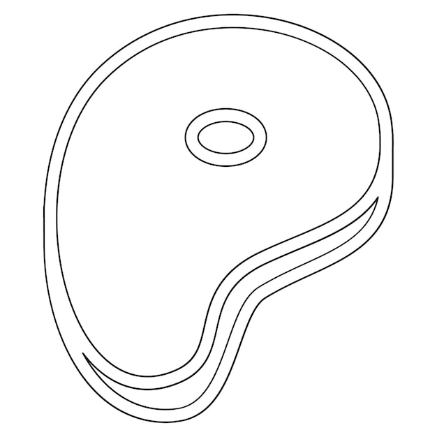 Ilustración del icono vectorial de carne del conjunto de iconos de la mañana y el desayuno
