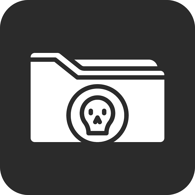 Ilustración del icono vectorial de la carpeta Hacked del conjunto de iconos de Seguridad Cibernética
