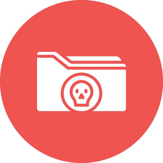 Ilustración del icono vectorial de la carpeta Hacked del conjunto de iconos de Seguridad Cibernética