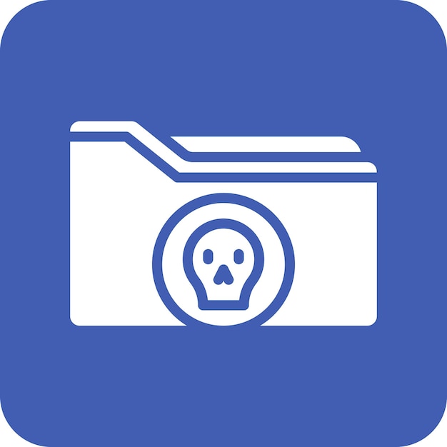 Ilustración del icono vectorial de la carpeta Hacked del conjunto de iconos de Seguridad Cibernética