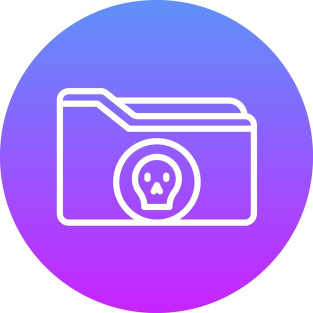 Ilustración del icono vectorial de la carpeta Hacked del conjunto de iconos de Seguridad Cibernética