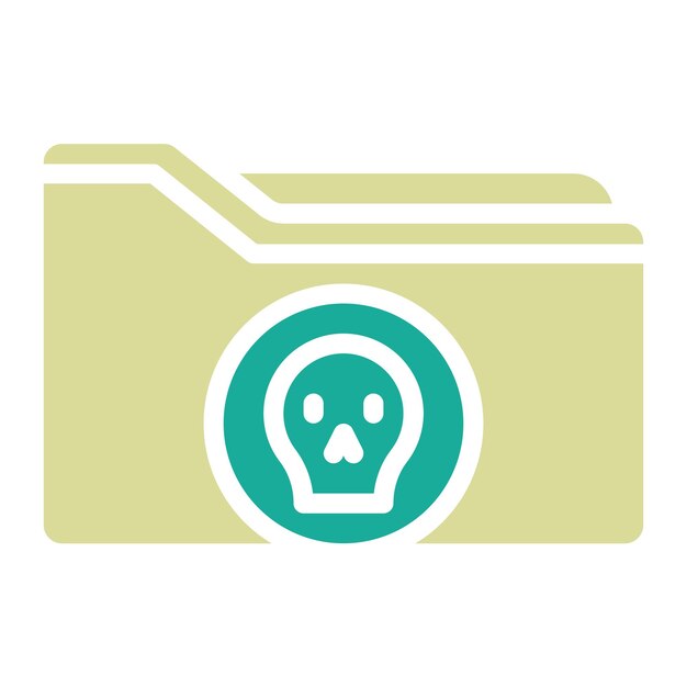 Ilustración del icono vectorial de la carpeta Hacked del conjunto de iconos de Seguridad Cibernética