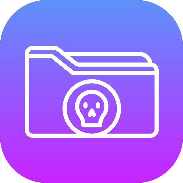 Ilustración del icono vectorial de la carpeta Hacked del conjunto de iconos de Seguridad Cibernética
