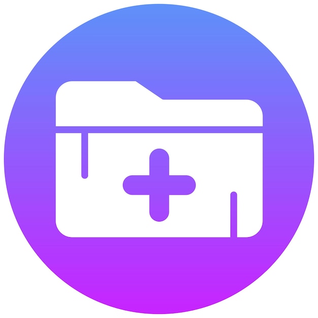 Ilustración del icono vectorial de la carpeta médica del conjunto de iconos de la farmacia