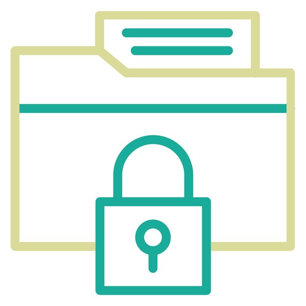 Ilustración del icono vectorial de la carpeta protegida del conjunto de iconos de protección y seguridad